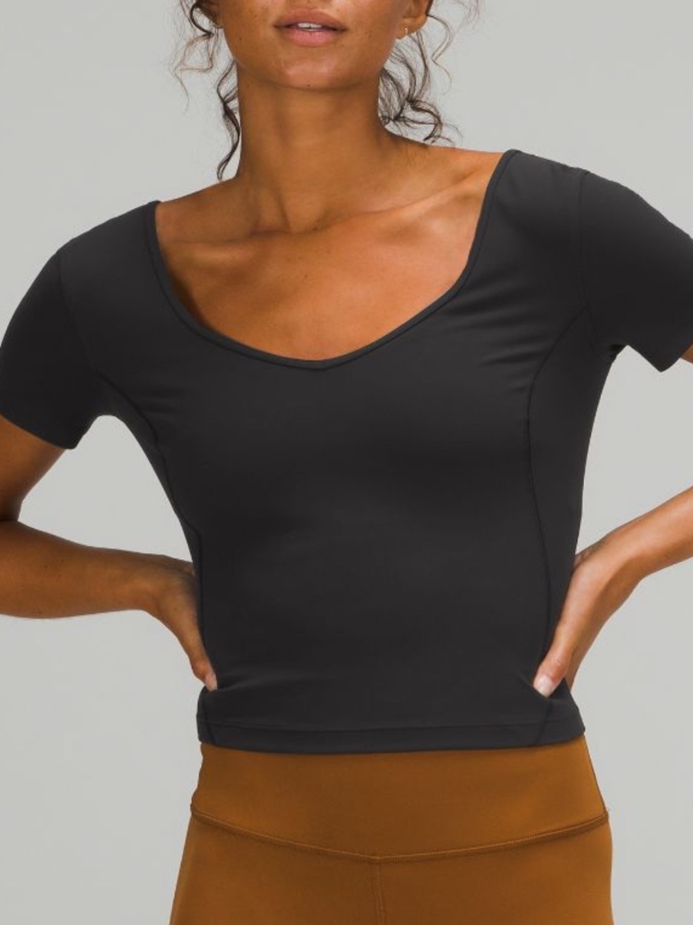 lululemon Align Nulu Scoop Neck Crop Tee